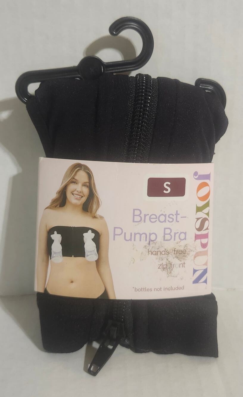 Joyspun Hands-Free Breast Pump Bra Small Black Zip Front New
